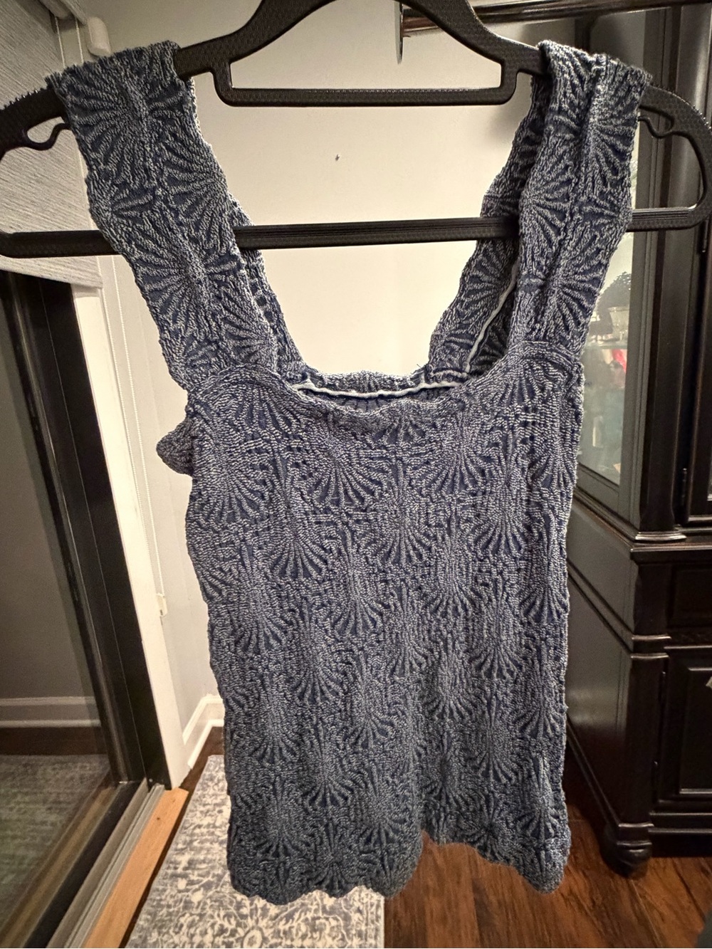 NWOT - By Free PeopleBlue Textured Tank with Wide Straps